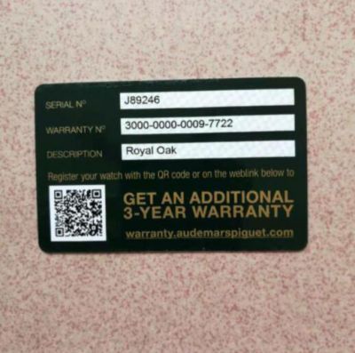 New Original Style Replica Audemars Piguet Warranty UV Card